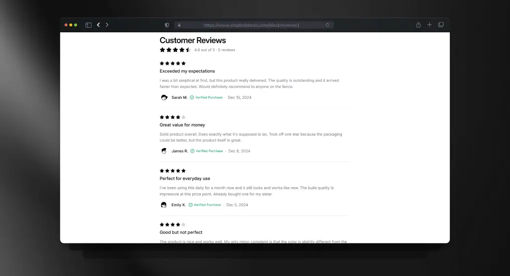 Customer Reviews Block
