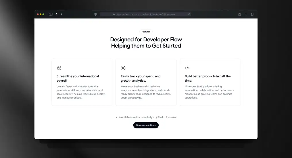 Three Columns Feature with Icons