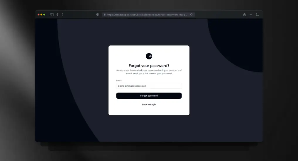 Forgot Password Page
