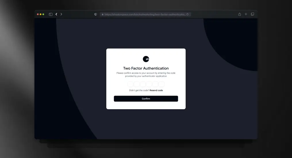 Two-Factor Authentication Page
