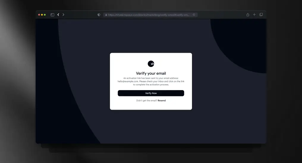 Email Verification Page
