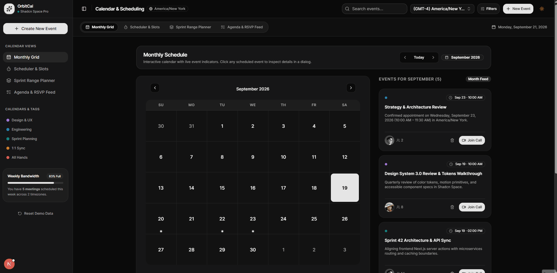 Monthly view GIF