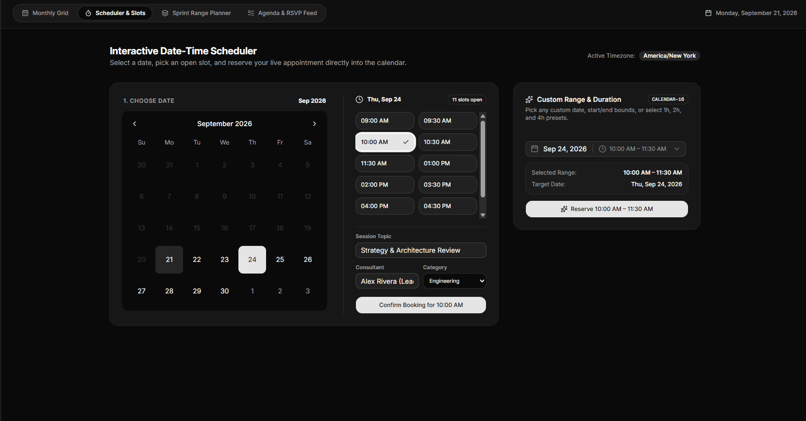 Scheduler View GIF