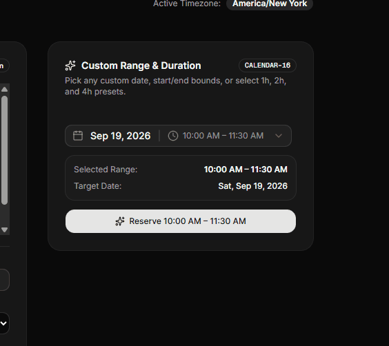Custom duration Presets