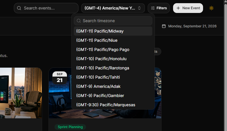 Add Global Timezone Selection