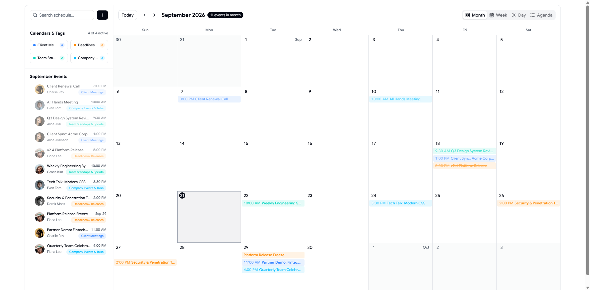 Explore More Calendar Blocks in ShadcnSpace